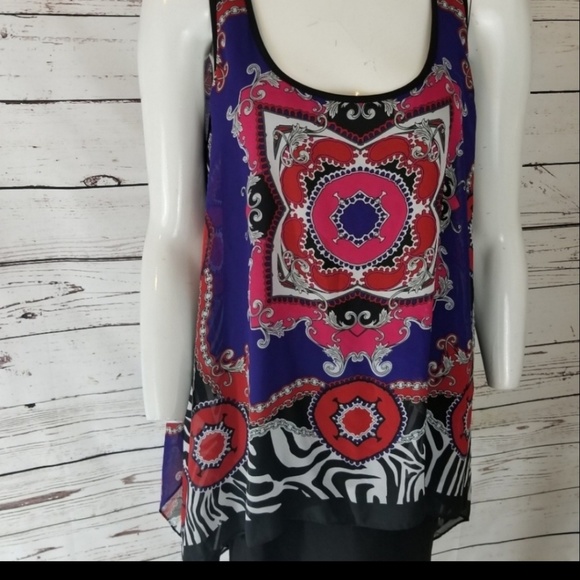 SLNY slinky Layered TANK DRESS SIZE 10 - Picture 3 of 8